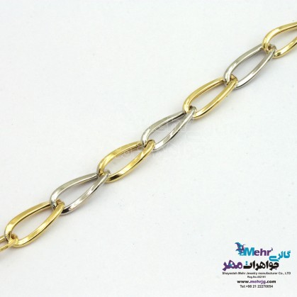 دستبند طلا - طرح حلقه های تودرتو-MB1251